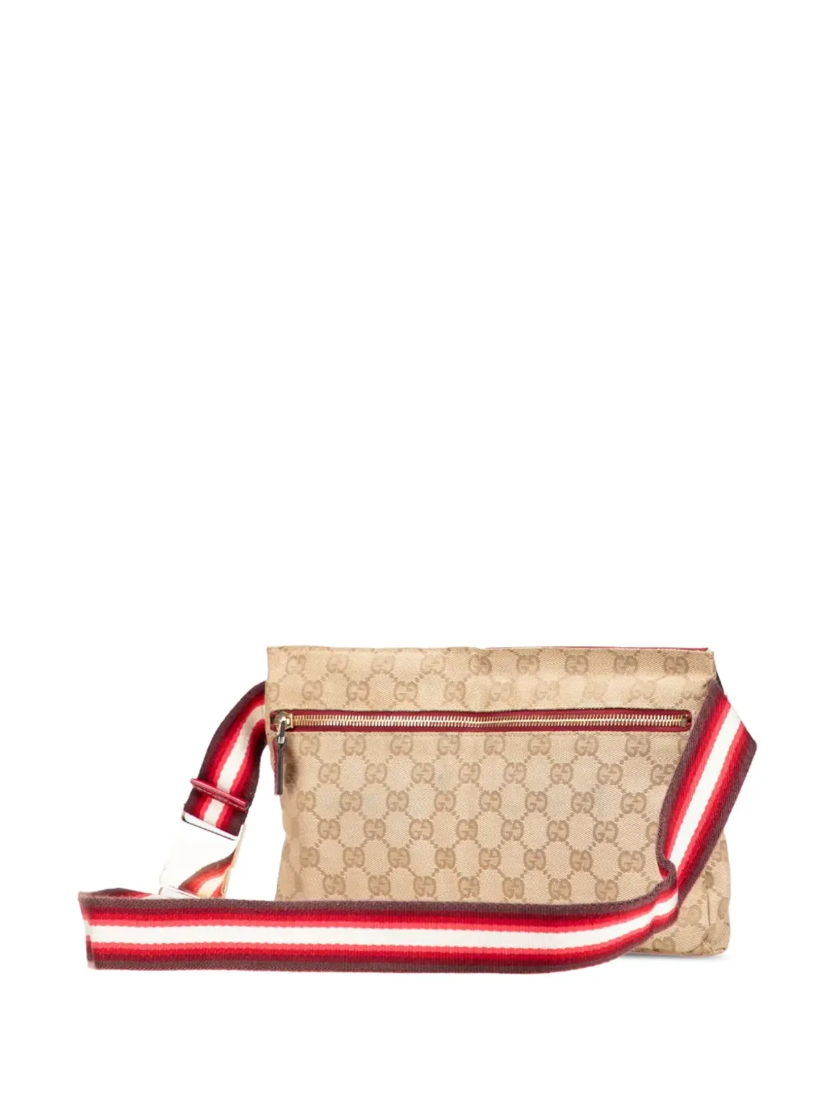 Gucci Pre-Owned ベルトバッグ（GGキャンバス ウェブ ダブルポケット） - ブラウン - 画像3