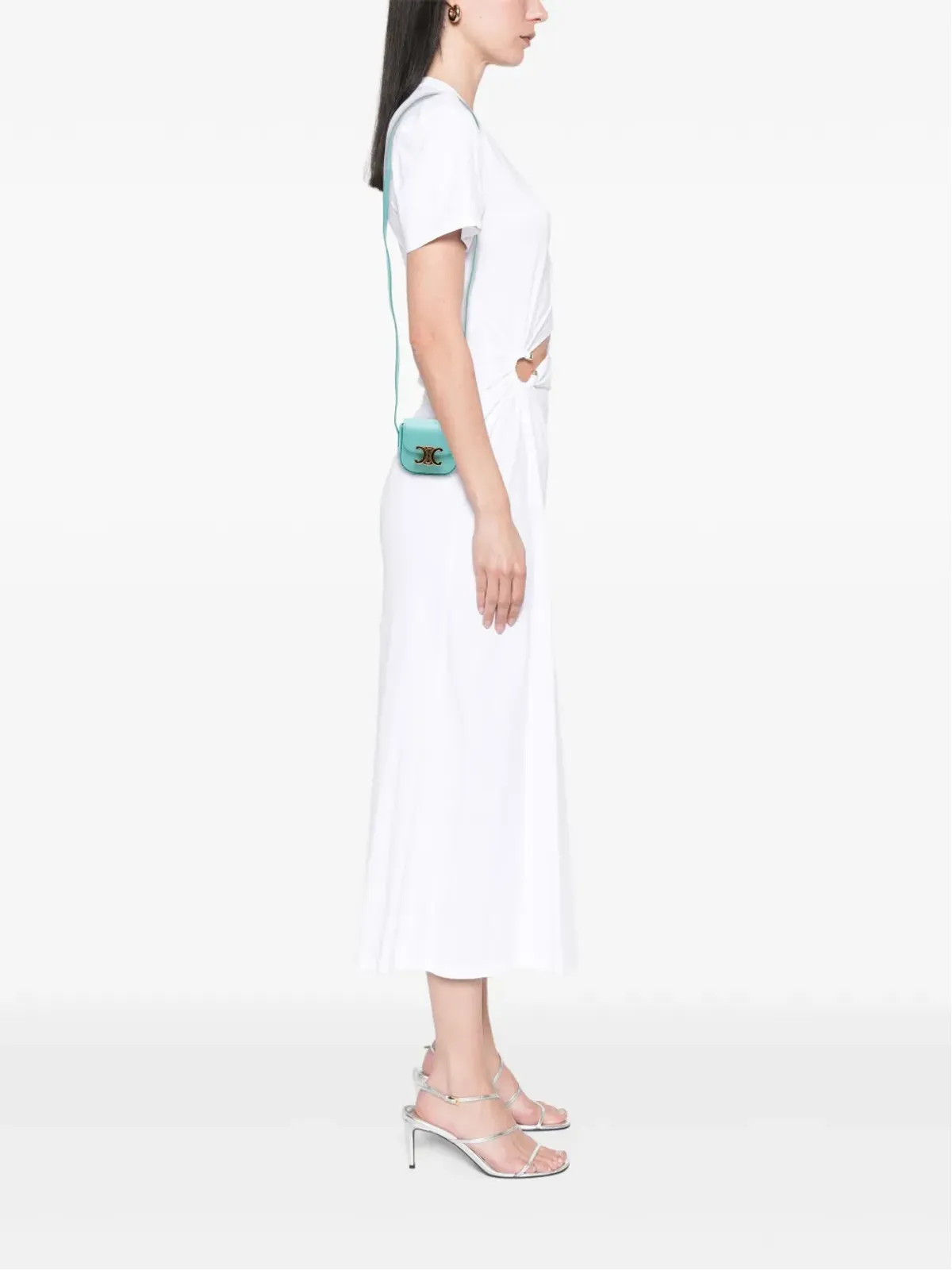 Celine Pre-Owned レザー Triomphe AirPods ケース ストラップ付き クロスボディバッグ - 画像2