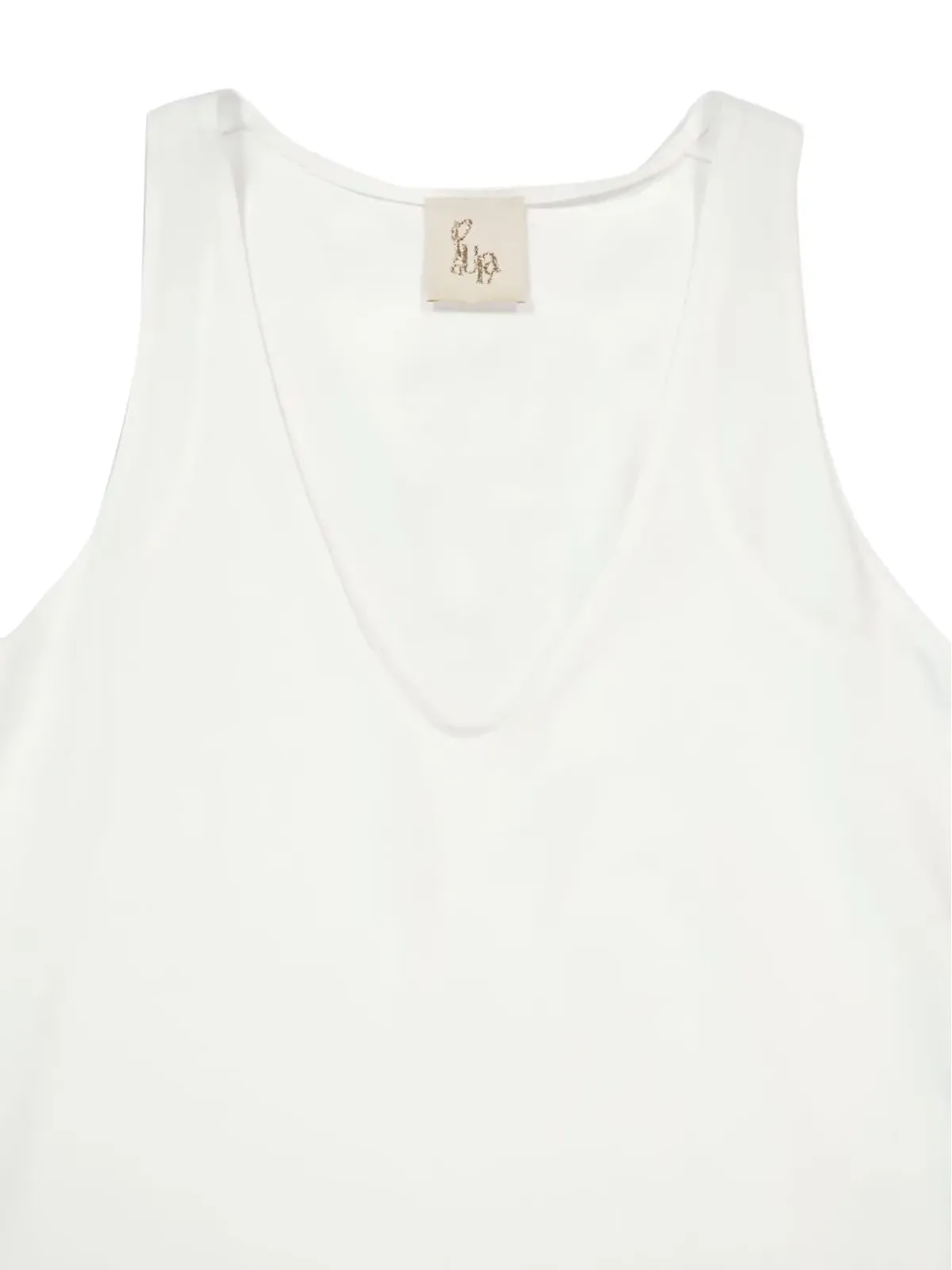 PAULA Vネックシルクタンクトップ - White - 画像3
