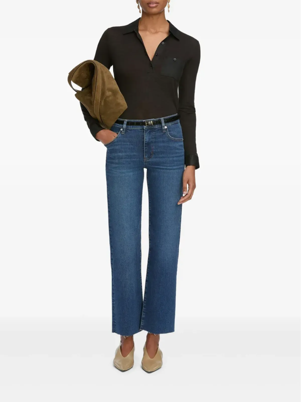 FRAME The Mellow frayed jeans - Blue - 画像2