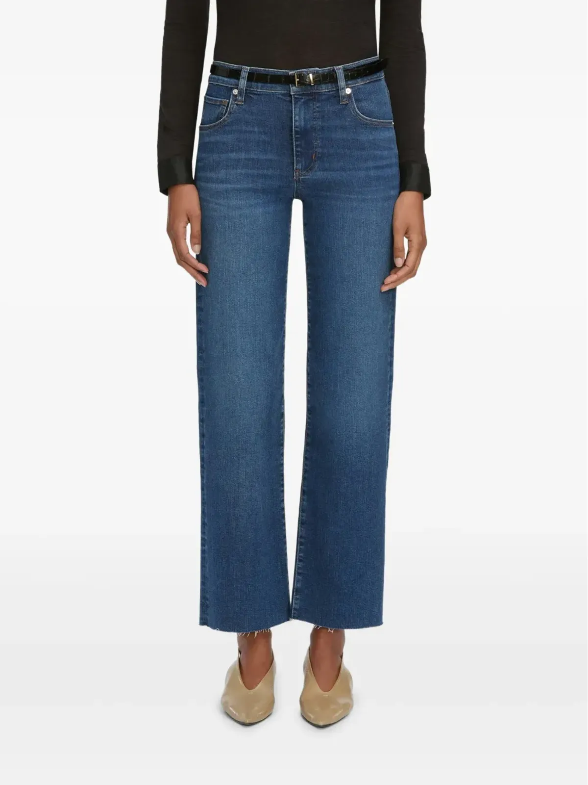 FRAME The Mellow frayed jeans - Blue - 画像4