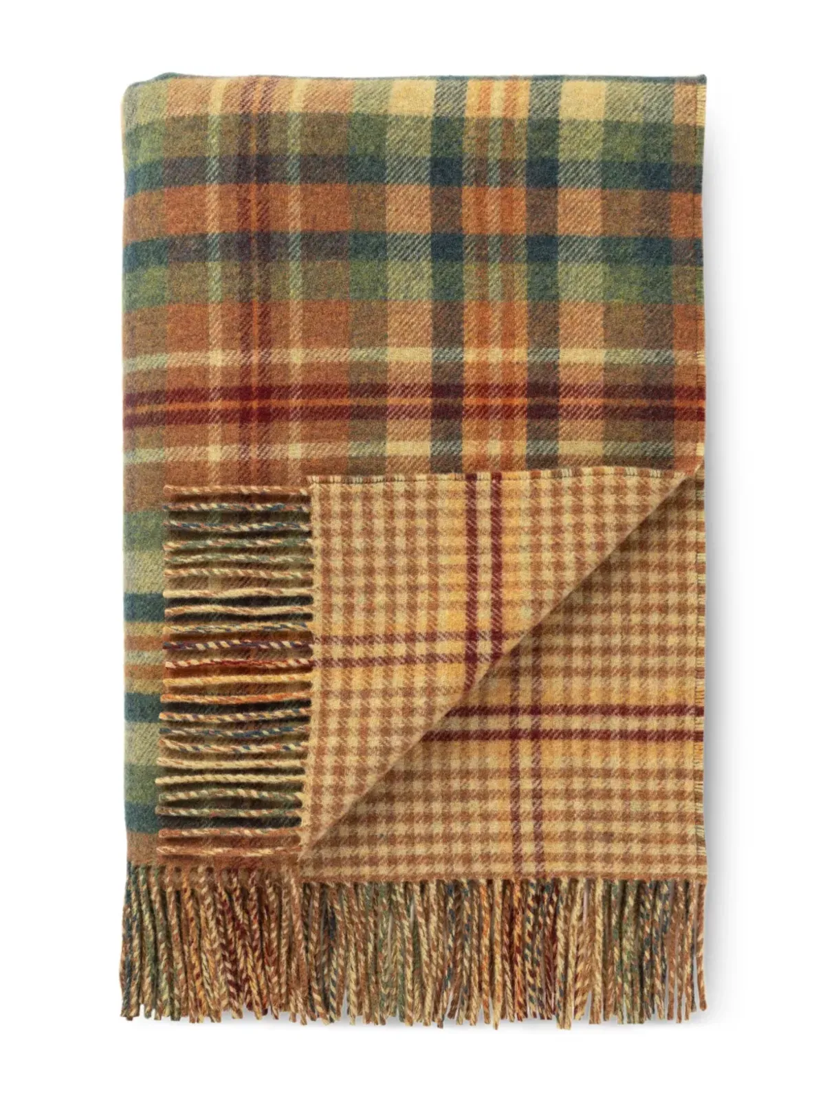 Johnstons of Elgin リバーシブル チェック柄ブランケット - 画像1