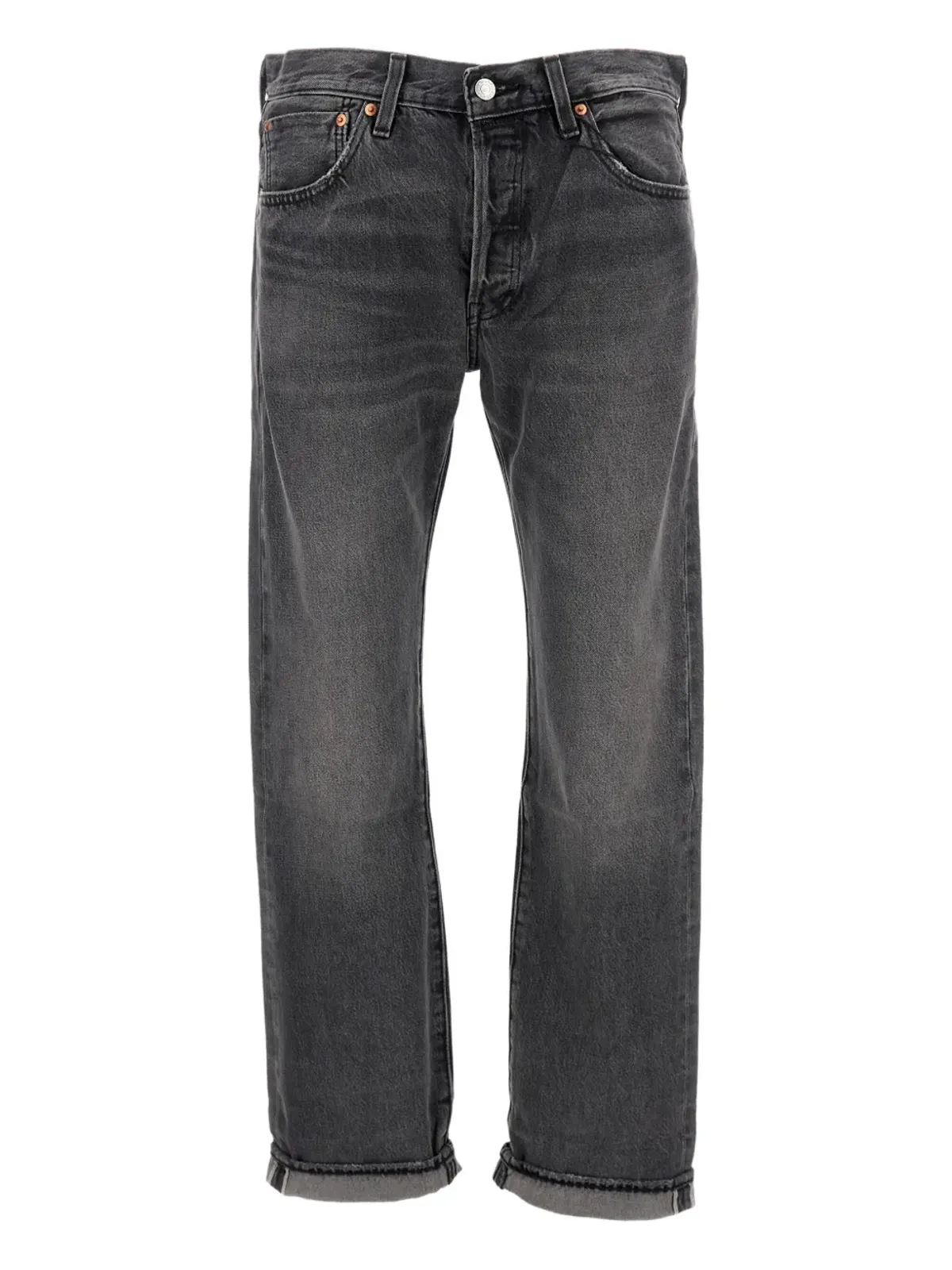 Levi's 501 セルヴィッジ ファイブポケット コットン ジーンズ グレー - 画像1