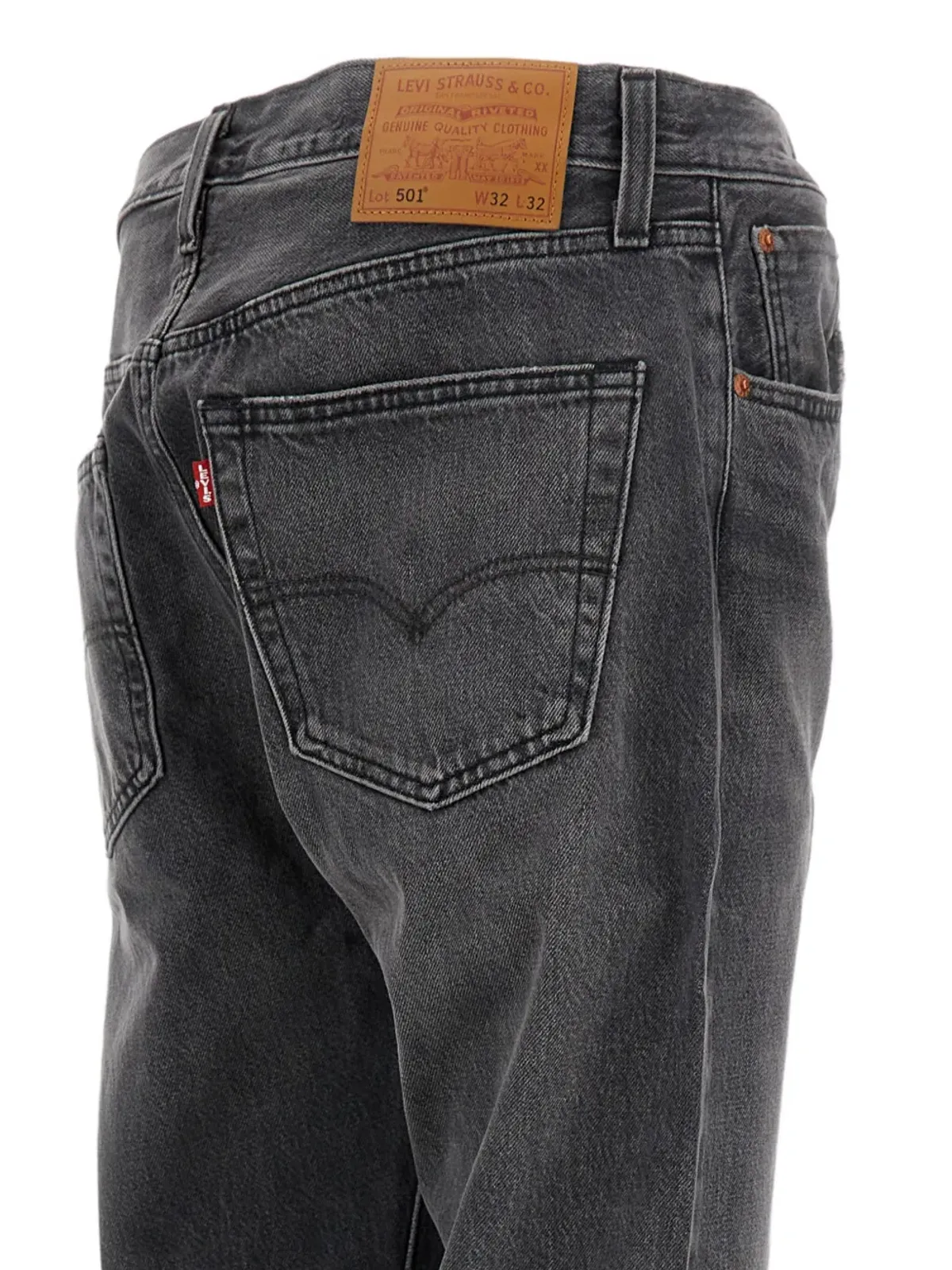 Levi's 501 セルヴィッジ ファイブポケット コットン ジーンズ グレー - 画像3