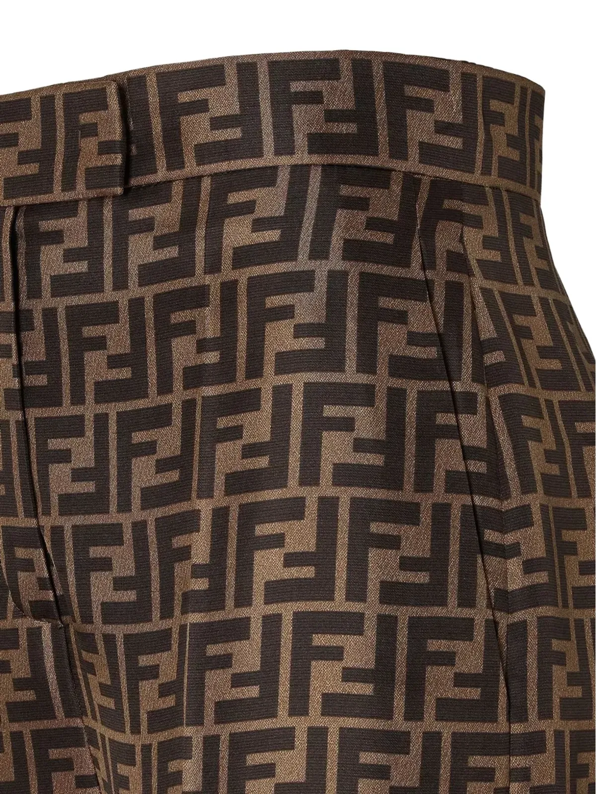 FENDI FFモノグラムプリーツシルクパンツ - 画像3