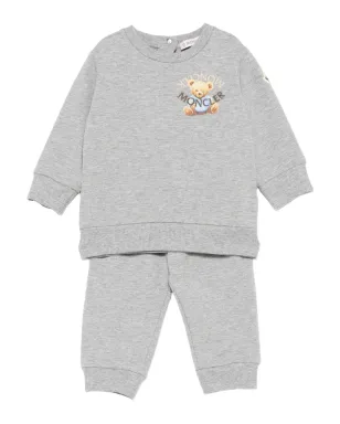 Moncler Enfant 刺繍ベア トラックスーツ - グレー - サムネイル1