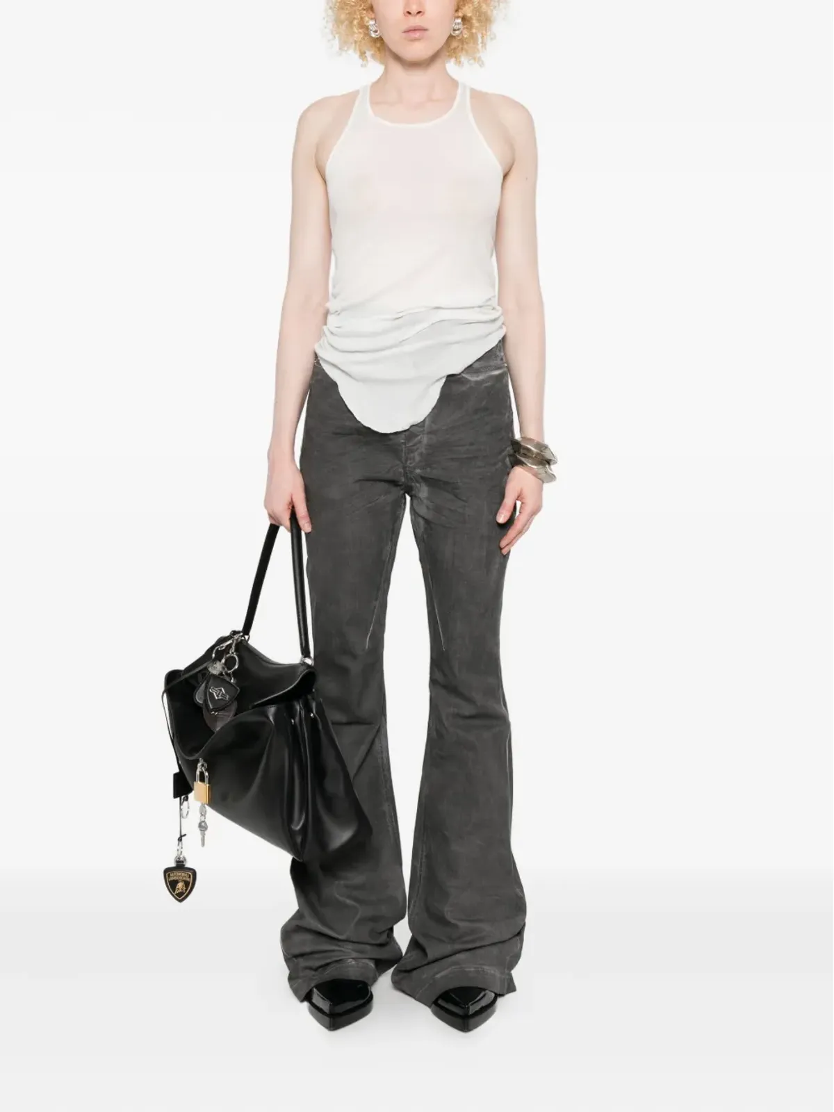 Rick Owens DRKSHDW ダメージ加工デニム・フレアジーンズ - 画像2