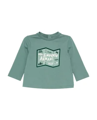 Emporio Armani Kids マッププリント長袖Tシャツ - サムネイル1