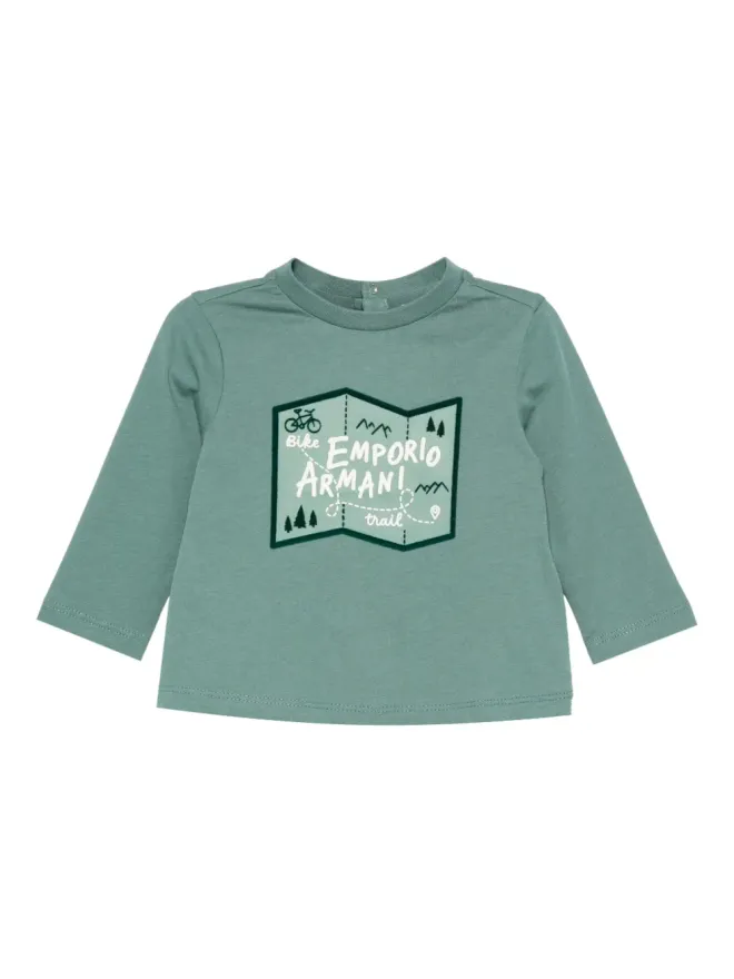 Emporio Armani Kids Emporio Armani Kids マッププリント長袖Tシャツの商品画像