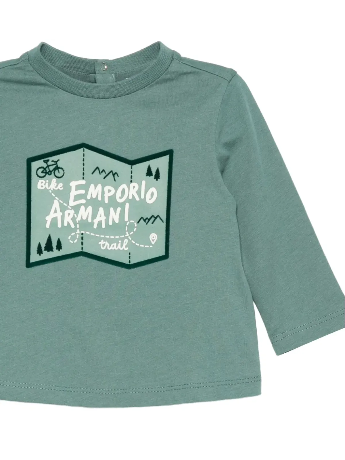 Emporio Armani Kids マッププリント長袖Tシャツ - 画像3