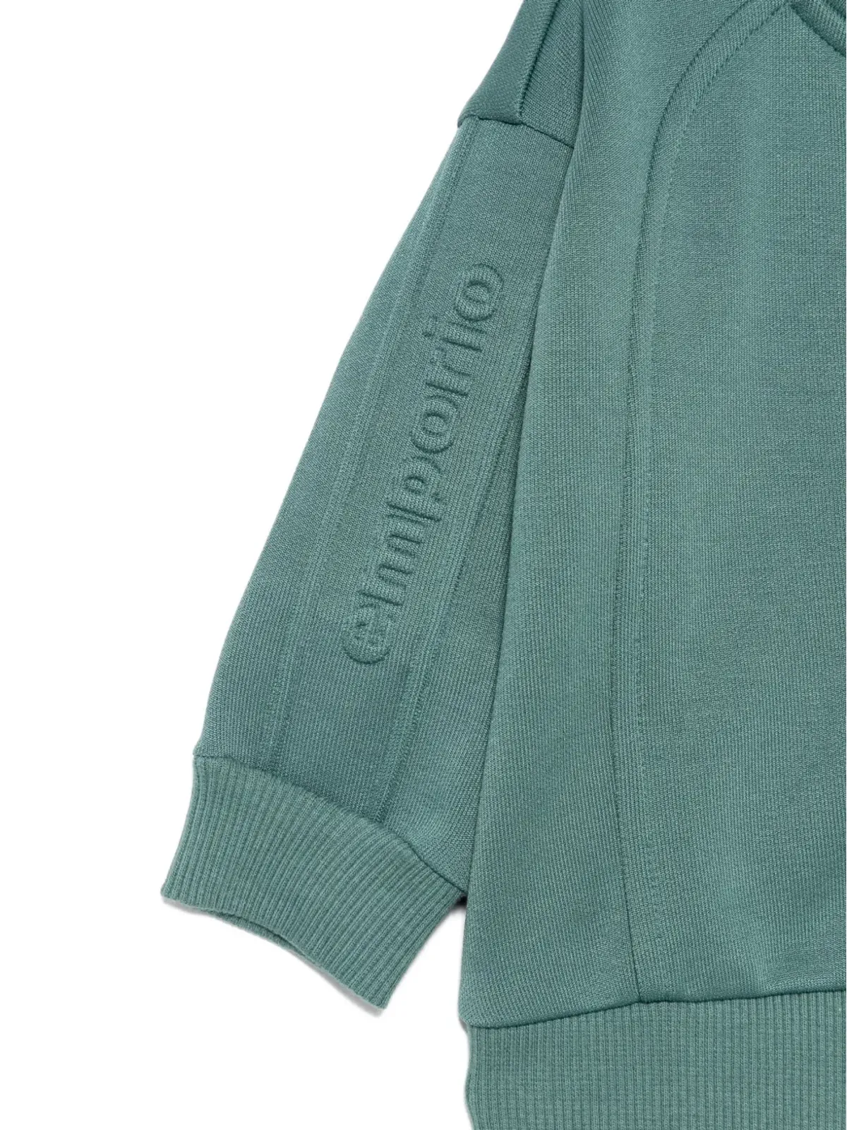 Emporio Armani Kids エンボスロゴ ジップアップ スウェットシャツ - 画像3