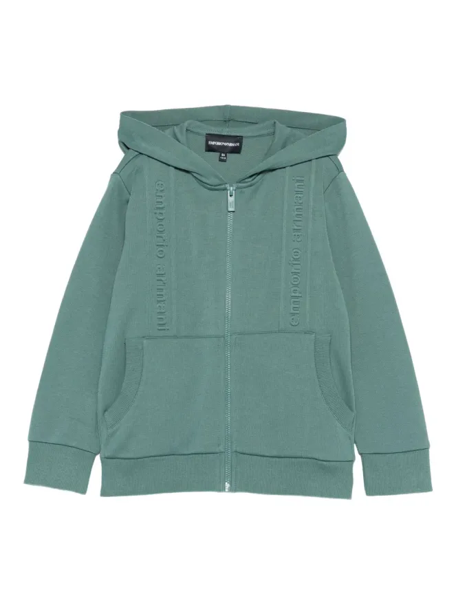 Emporio Armani Kids Emporio Armani Kids フード付きロゴ入りジップアップスウェット - グリーンの商品画像