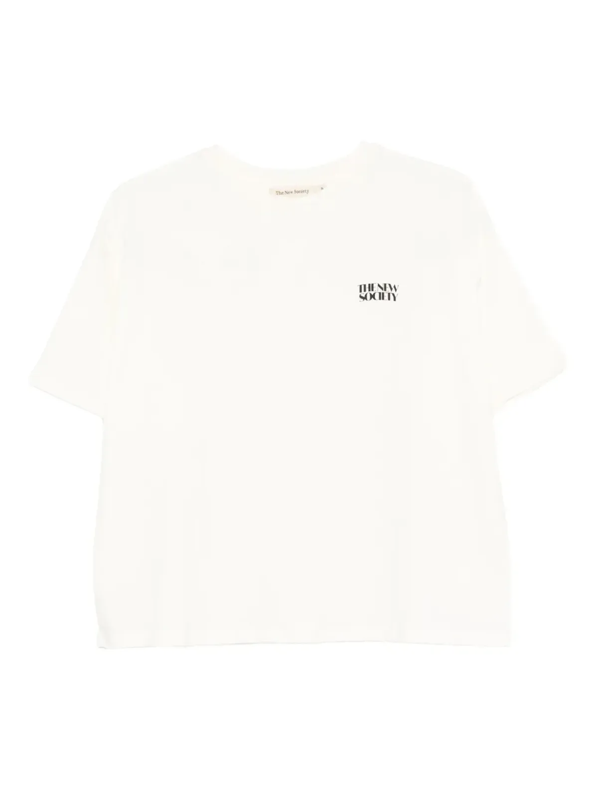 THE NEW SOCIETY ロゴ刺繍クロップTシャツ - 画像1
