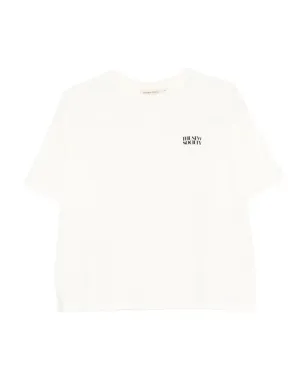 THE NEW SOCIETY ロゴ刺繍クロップTシャツ - サムネイル1