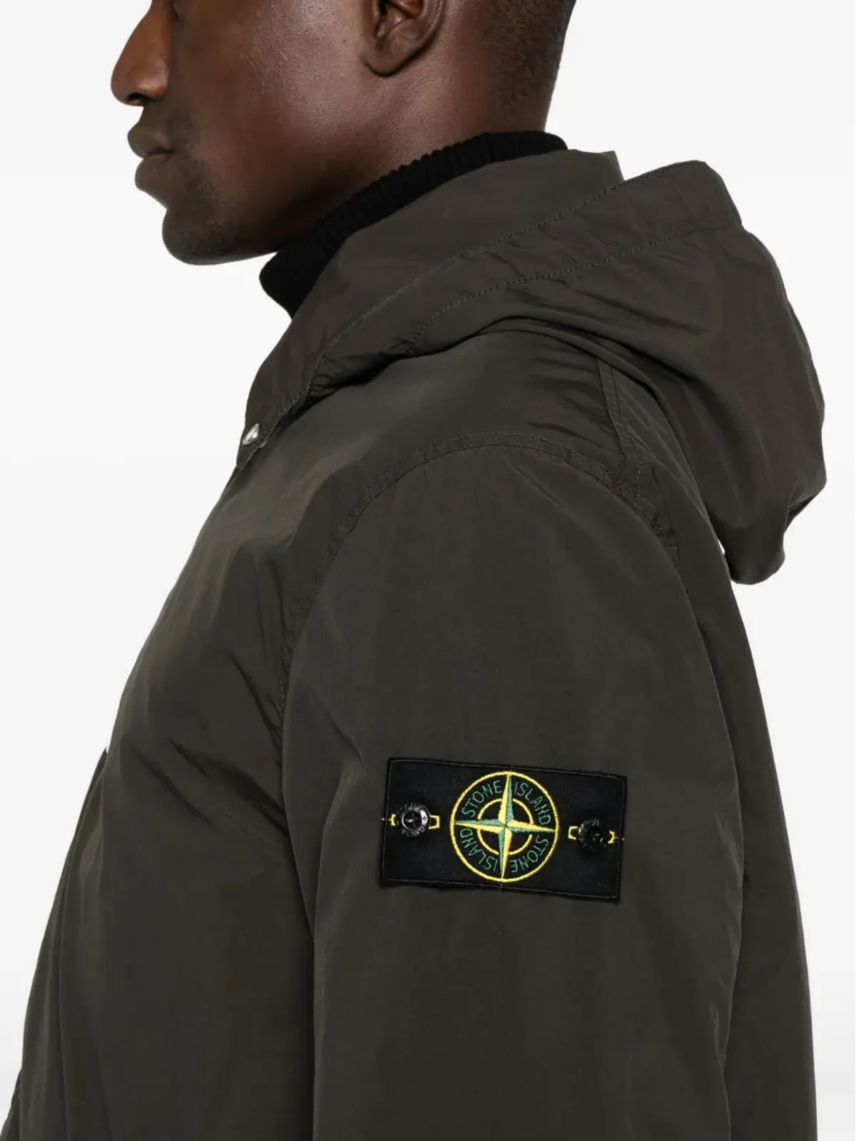 Stone Island フード付きボタン留めコート - 画像5