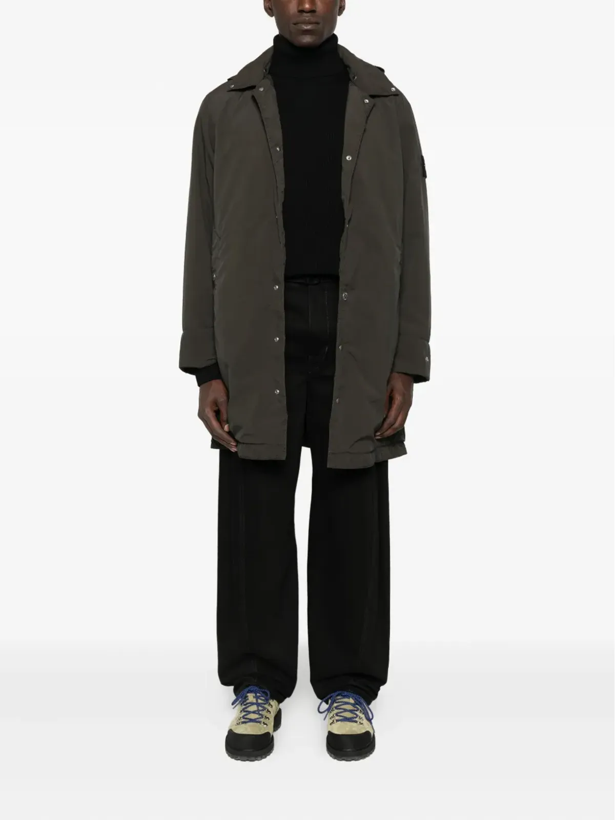 Stone Island フード付きボタン留めコート - 画像2