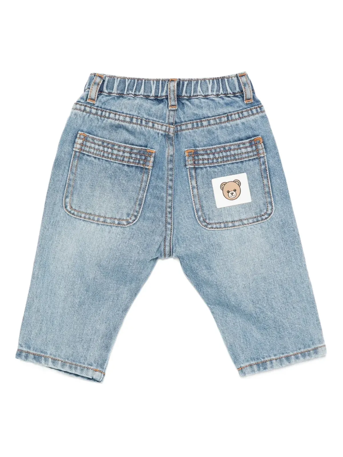 Moschino Kids テディパッチ ウエストゴム ジーンズ - 画像2