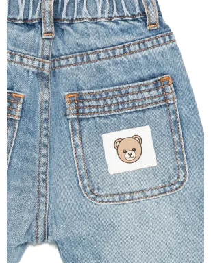 Moschino Kids テディパッチ ウエストゴム ジーンズ - サムネイル3