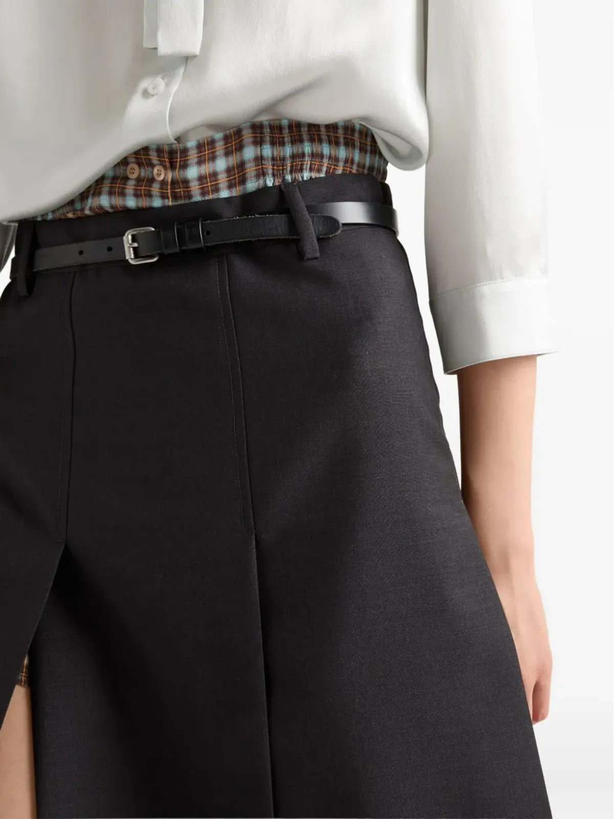 Prada Grisaille pleated midi skirt - Black - 画像5