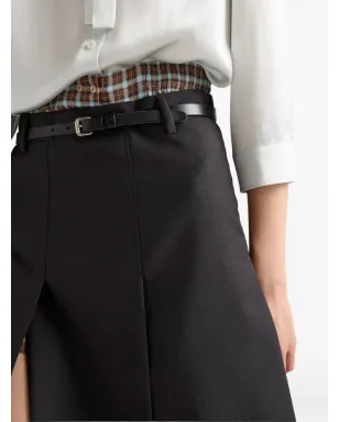 Prada Grisaille pleated midi skirt - Black - サムネイル5