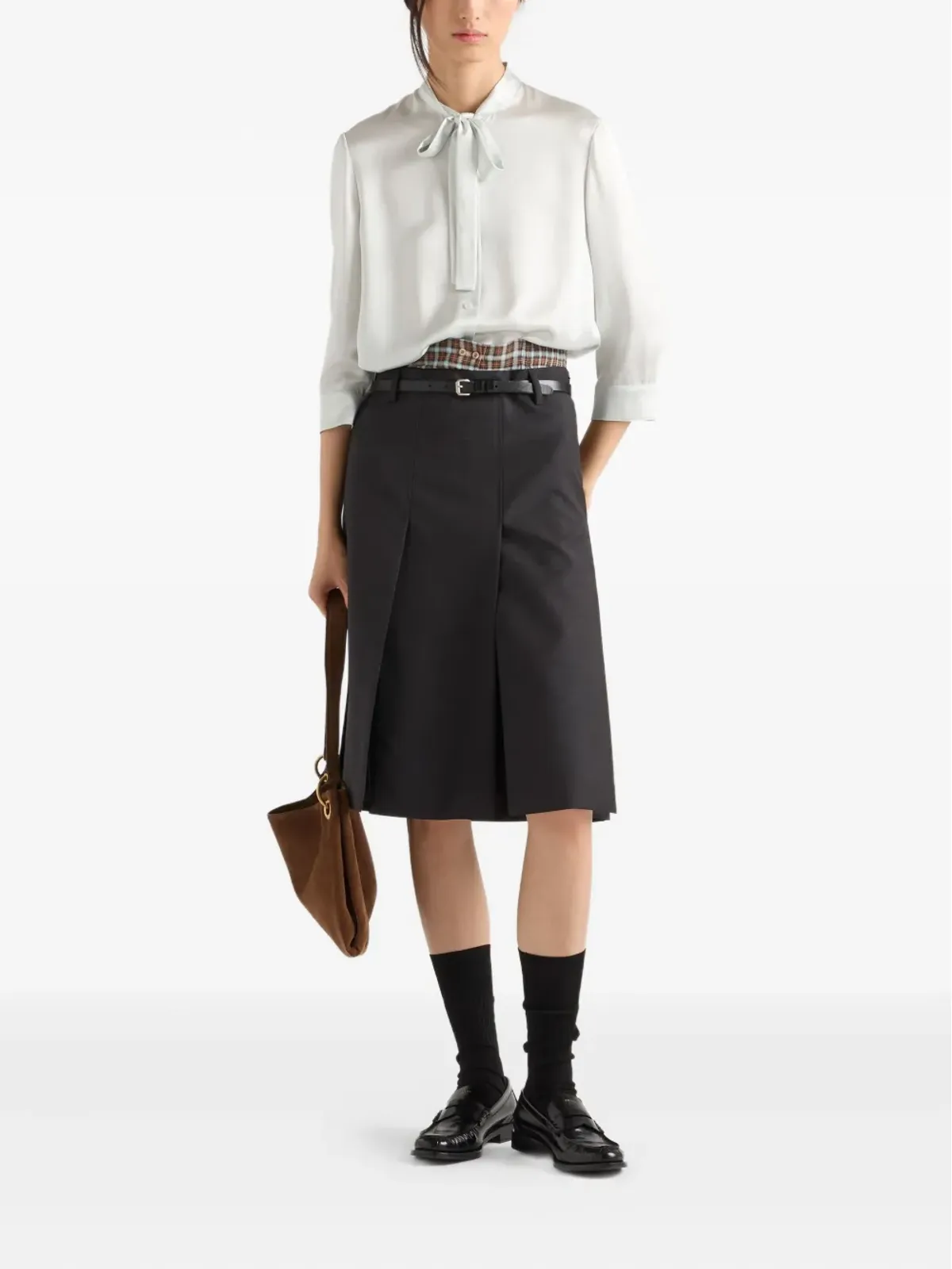 Prada Grisaille pleated midi skirt - Black - 画像2