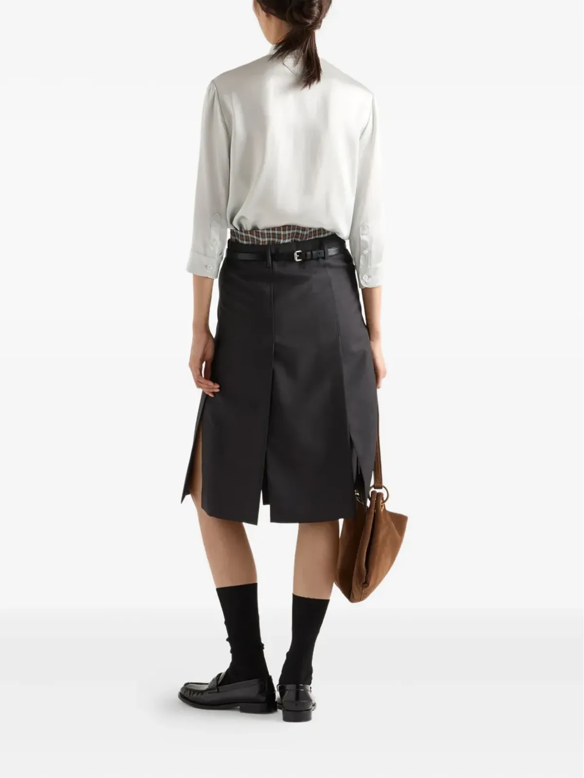 Prada Grisaille pleated midi skirt - Black - 画像3