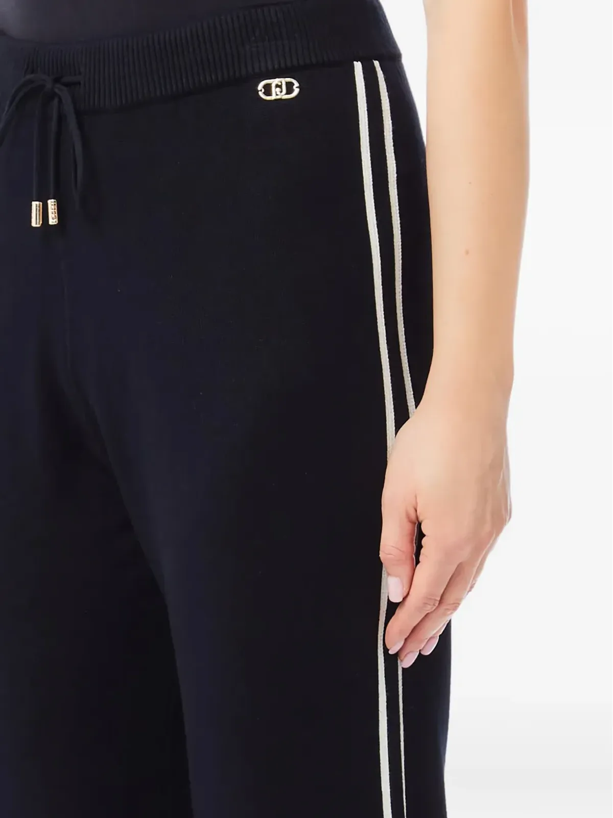 LIU JO side-stripe trousers - Black - 画像3