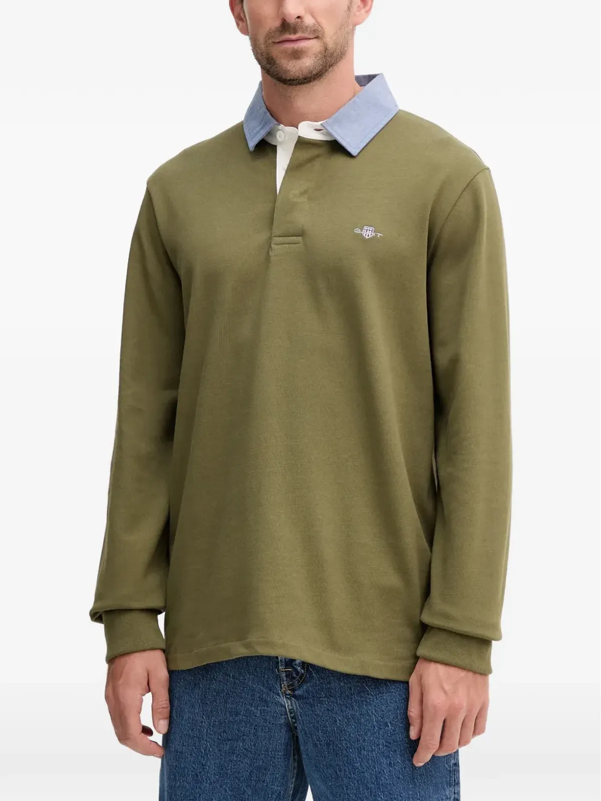Gant シャンブレー襟付きポロシャツ - 画像1