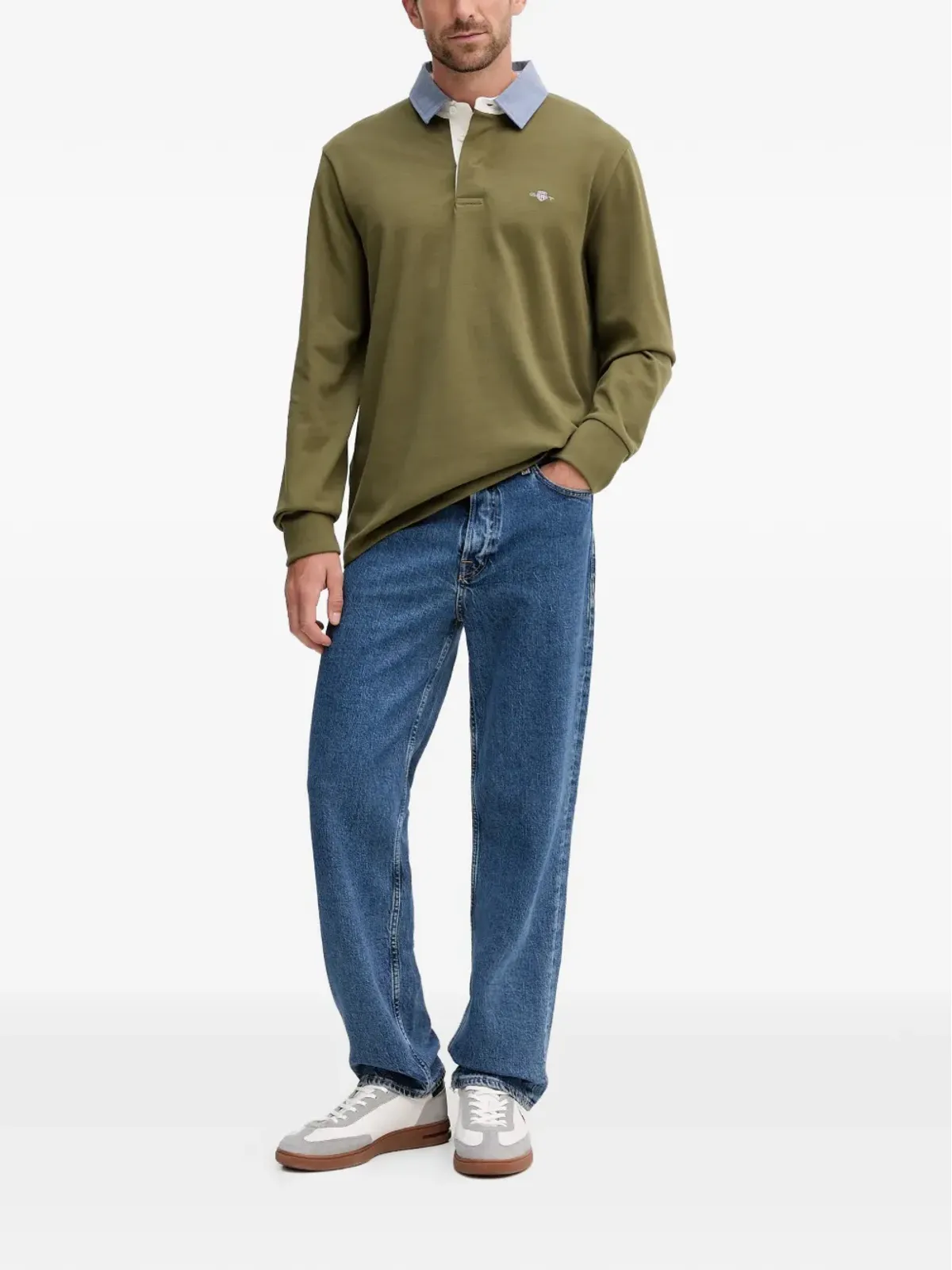 Gant シャンブレー襟付きポロシャツ - 画像2