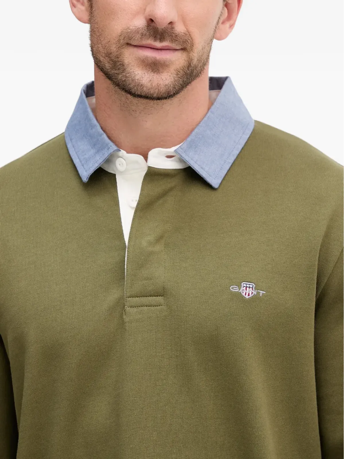 Gant シャンブレー襟付きポロシャツ - 画像4