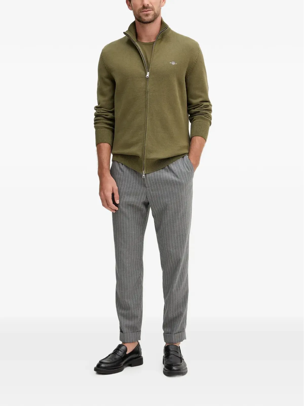 Gant ジップアップコットンカーディガン - 画像2
