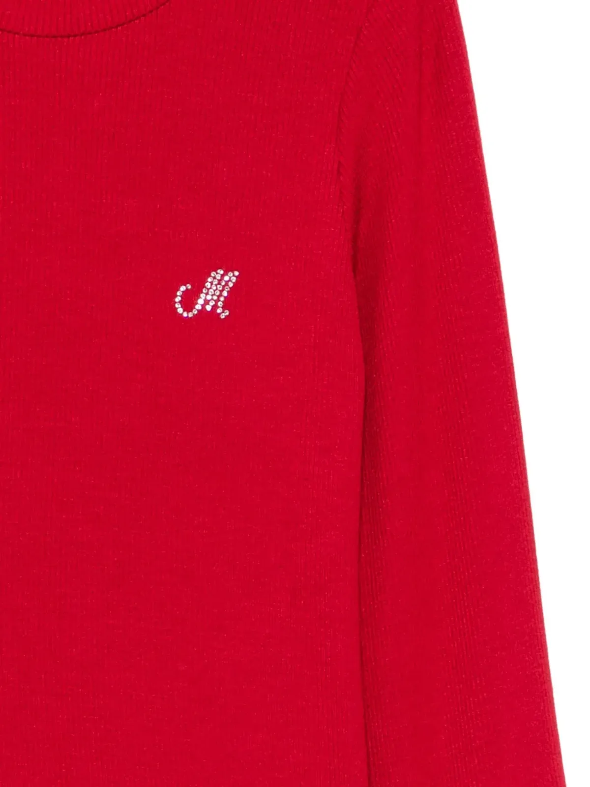 Monnalisa ribbed high-neck sweater - Red - 画像3