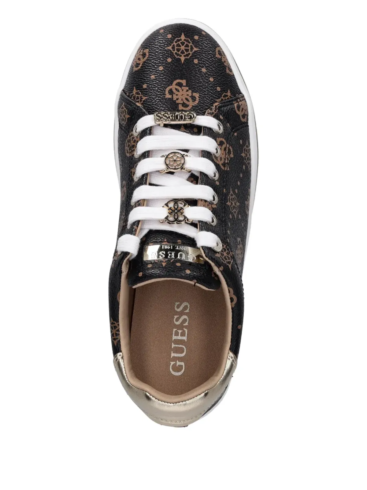 GUESS USA モノグラム レースアップ スニーカー - 画像4