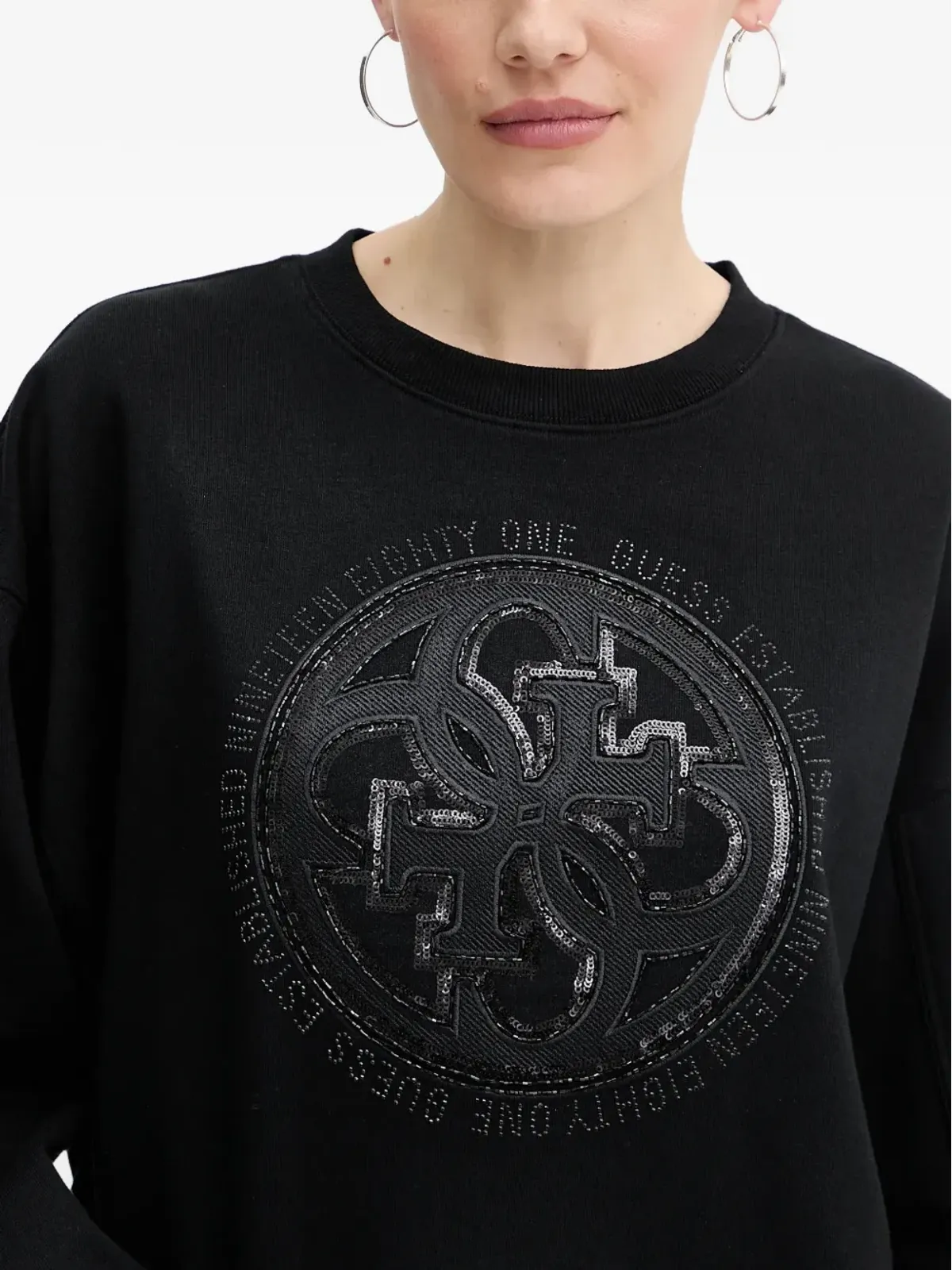 GUESS USA ロゴ入りスパンコール装飾スウェット - 画像4