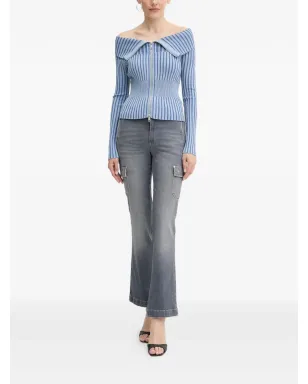 GUESS USA ストライプ柄ジップアップセーター - サムネイル2