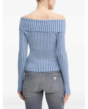 GUESS USA ストライプ柄ジップアップセーター - サムネイル3