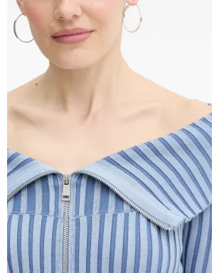 GUESS USA ストライプ柄ジップアップセーター - サムネイル4
