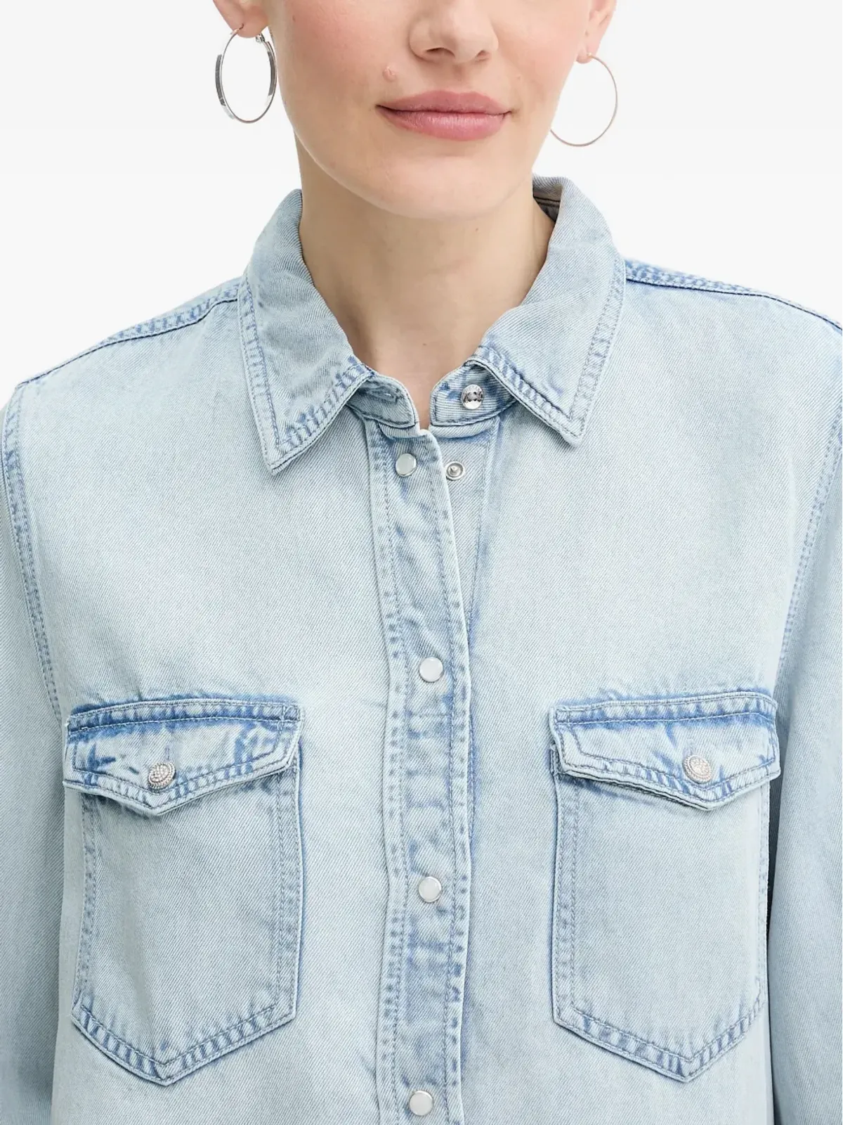 GUESS USA ポケットボタン付きトップス - Blue - 画像4