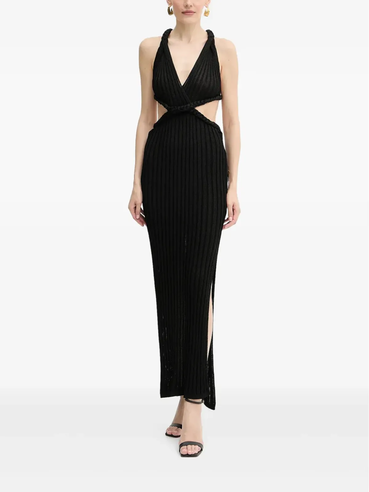 GUESS USA braided-detail cut-out maxi dress - Black - 画像1