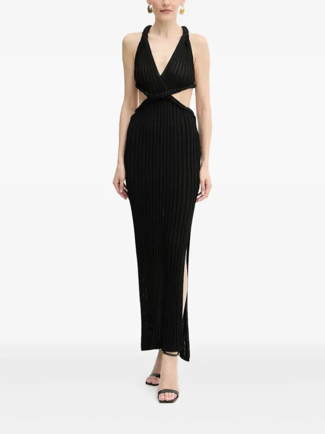 GUESS USA GUESS USA braided-detail cut-out maxi dress - Blackの商品画像