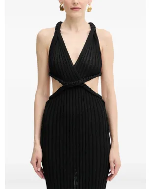 GUESS USA braided-detail cut-out maxi dress - Black - サムネイル5
