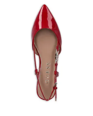 GUESS USA ポインテッドトゥ フラットパンプス - レッド - サムネイル4