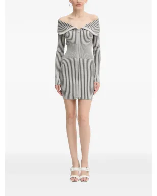 GUESS USA ストライプ柄ジップファスナー付きミニドレス グレー - サムネイル2