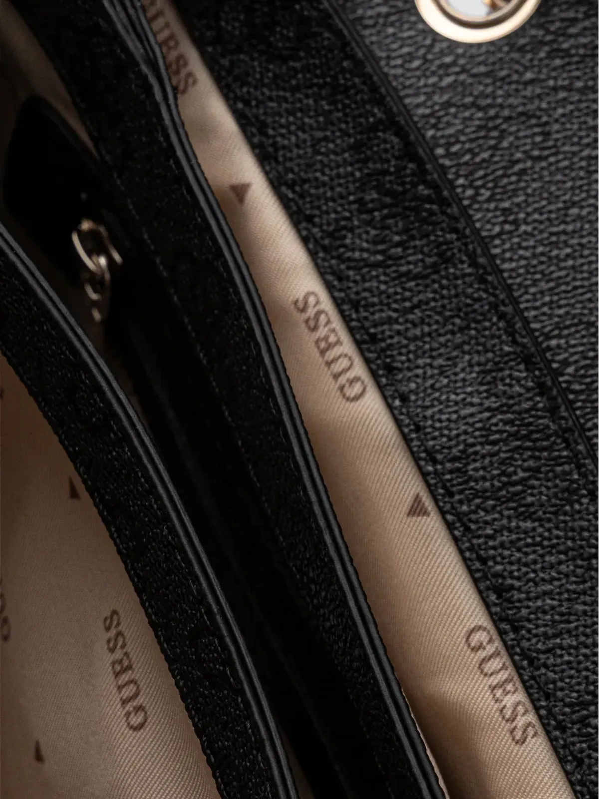 GUESS USA モノグラムパターンのサッチェルバッグ - 画像5