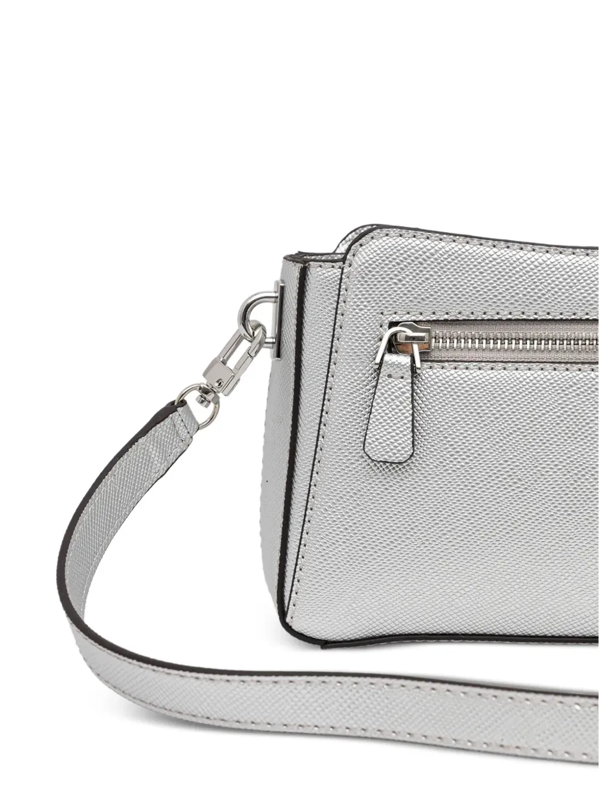 GUESS USA メタリックフィニッシュ サッチェルバッグ - シルバー - 画像5
