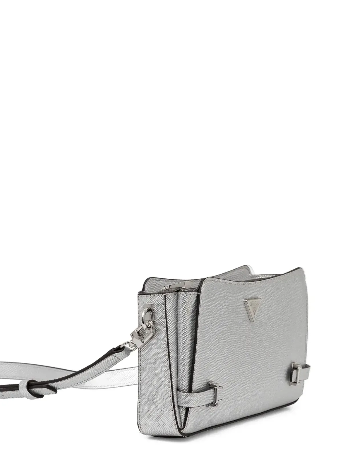 GUESS USA メタリックフィニッシュ サッチェルバッグ - シルバー - 画像2
