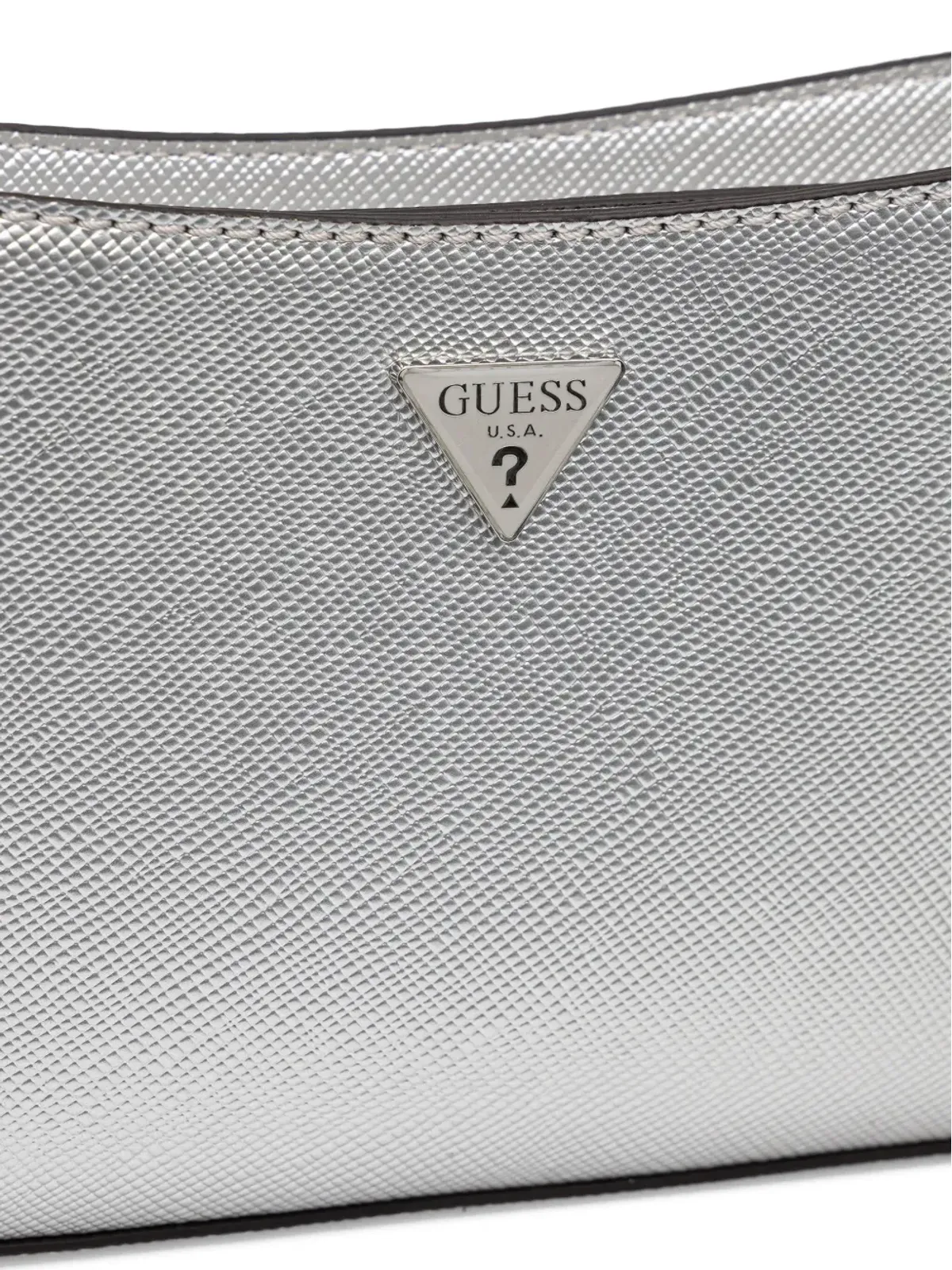 GUESS USA メタリックフィニッシュ サッチェルバッグ - シルバー - 画像3