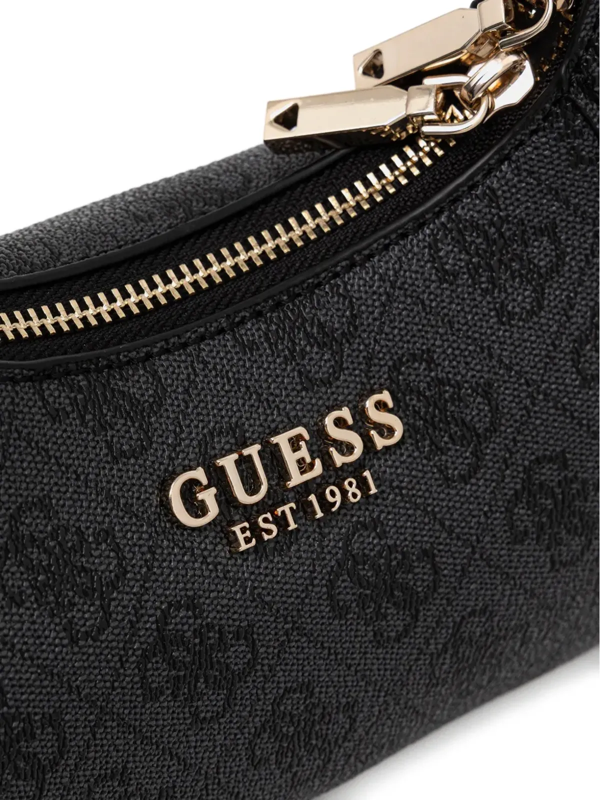 GUESS USA モノグラム ZIP トートバッグ - ブラック - 画像4