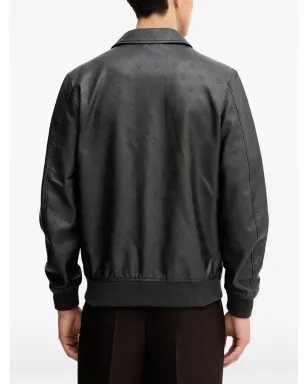 GUESS USA モノグラム フェイクレザー ボンバージャケット - サムネイル3