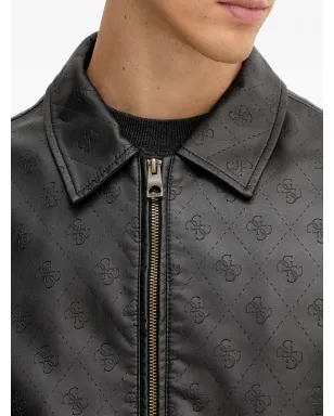 GUESS USA モノグラム フェイクレザー ボンバージャケット - サムネイル4